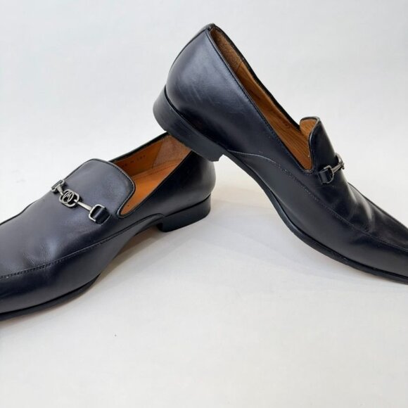 Mezlan Falcon Black Leather Bit Loafers Dress Shoes Men’s Size 9.5 - Picture 2 of 14